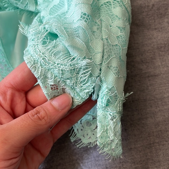 Mint Green Lace Tank Top - Picture 3 of 3